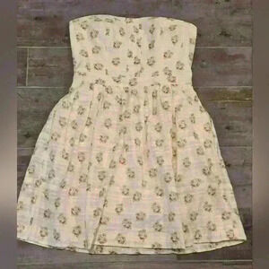 Club Monaco Strapless Floral Dress With Pockets